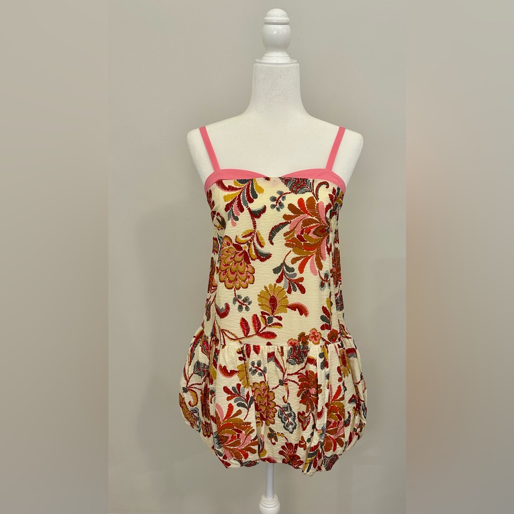 Tcec Floral Mini Dress With Pink Straps